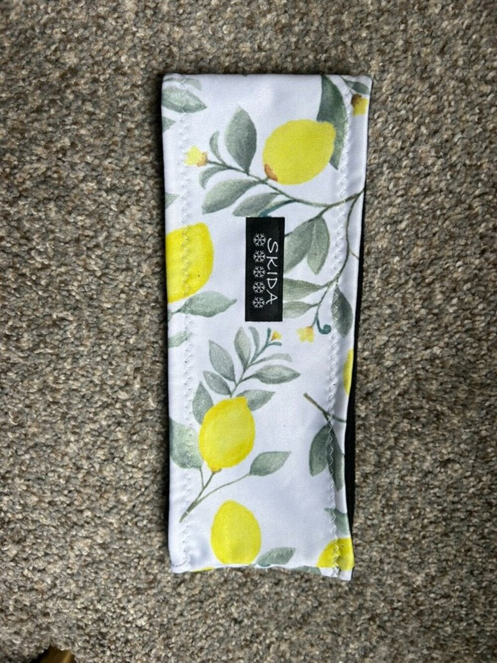 Skida Alpine White & Yellow Lemon Print Headband